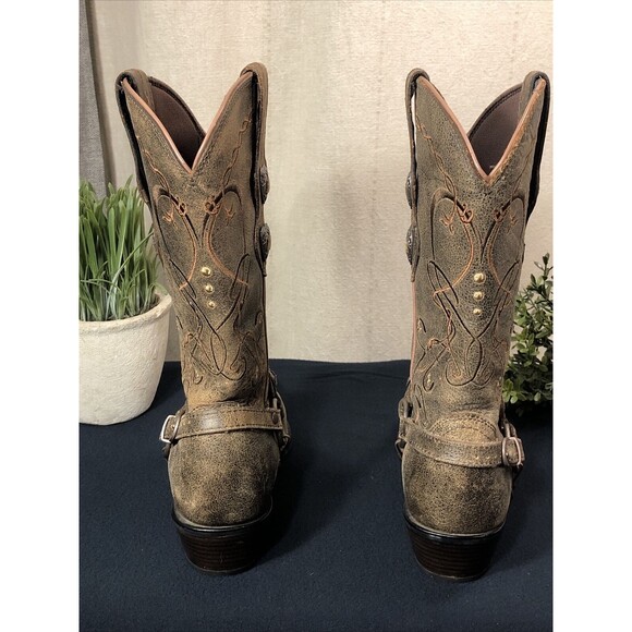 Durango Crush Distressed 11" Heart Concho Women's Size 8M Western Boots RD4155 - Picture 4 of 14
